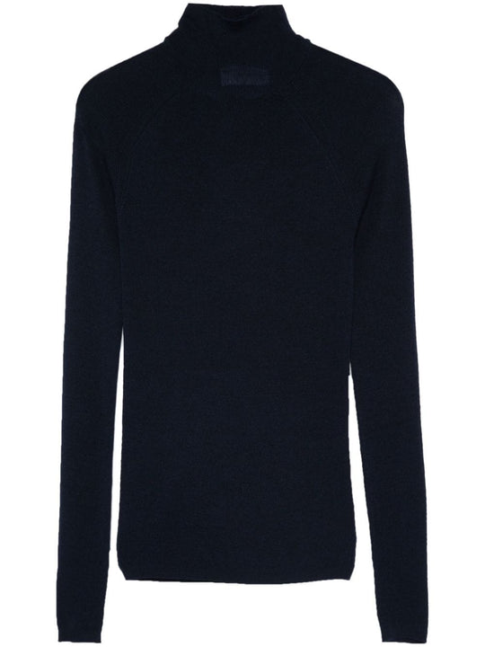 Wool And Silk Blend High-Neck Sweater