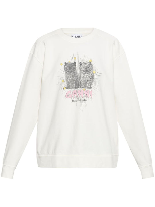 Kittens Print Cotton Sweatshirt