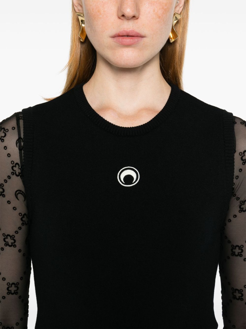 Marine Serre Sweaters - Blacks and greys | b26c317b7ac1ddb66bbd57bf26a5041477fc081c