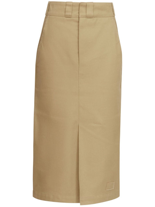 Cotton Blend Midi Skirt