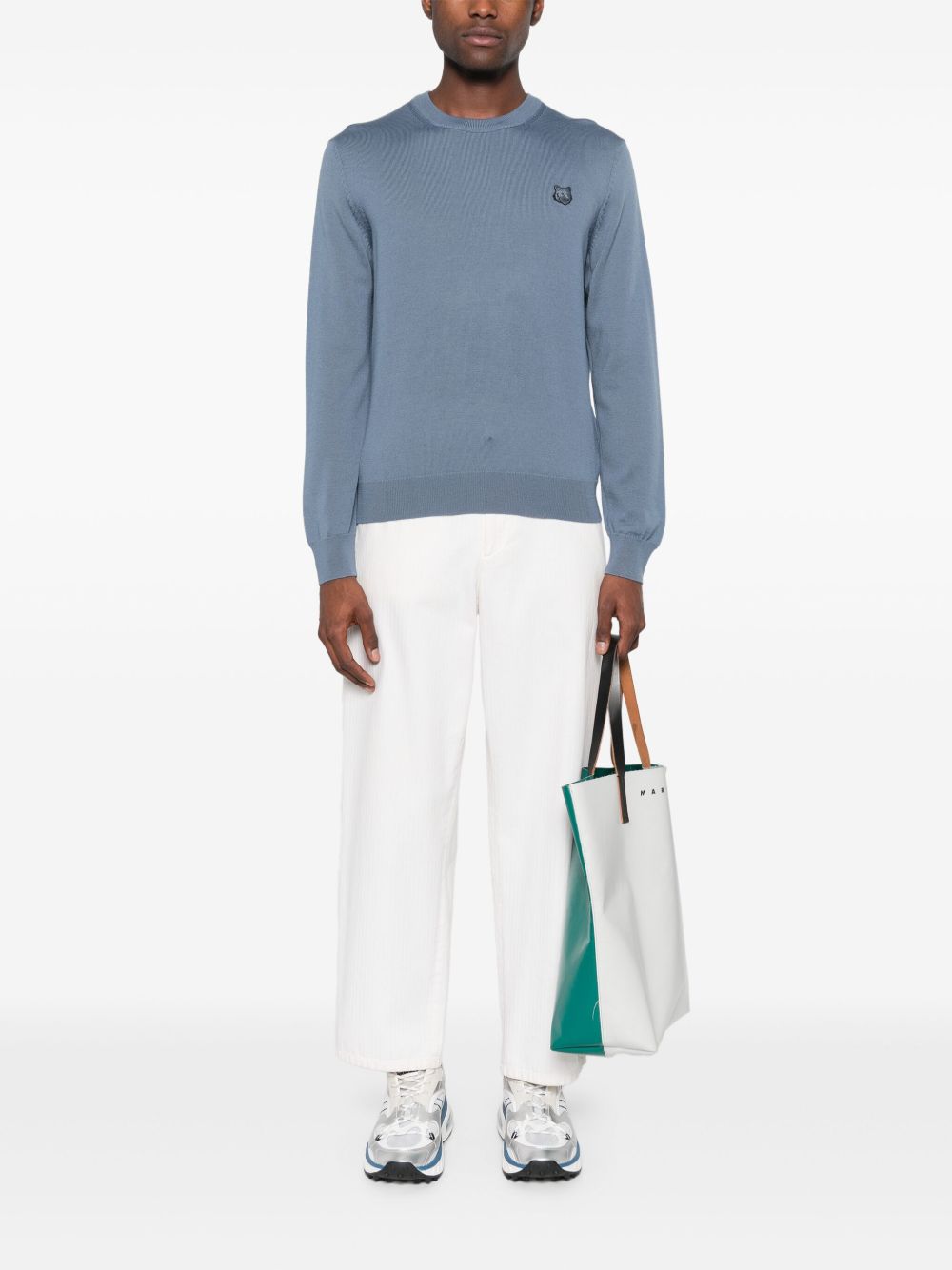 Maison Kitsune' Sweaters - Blue and green | d9cf4177e9216cb7831a330677c4f52f07808062