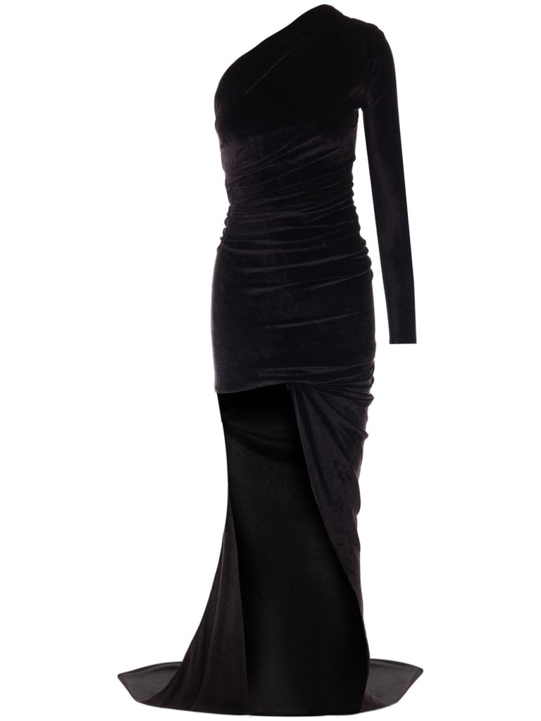 balenciaga dress black Balenciaga One-shoulder Asymmetric Maxi Dress