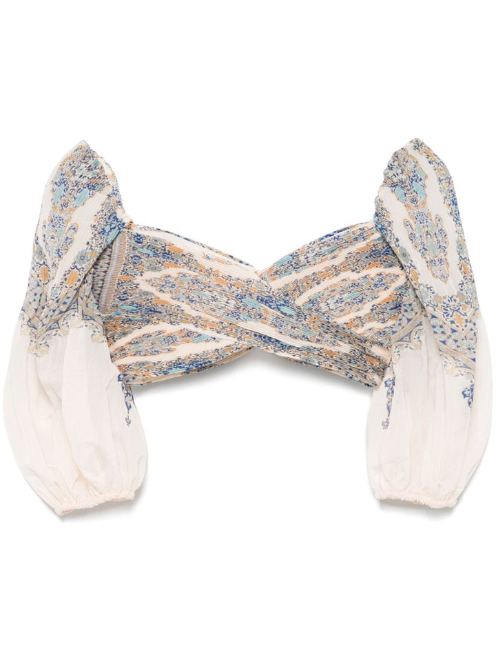 Zimmermann Top - Blue and green | e9bc95959e49f856179fa6253c852e3198131035