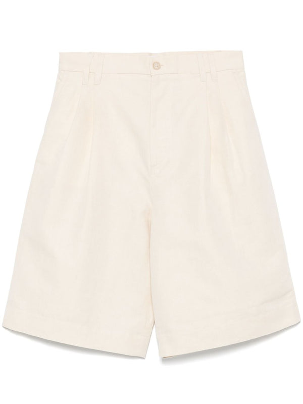 Linen And Cotton Blend Shorts