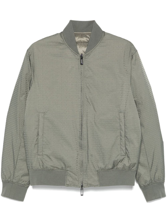 Jacquard Nylon Bomber Jacket