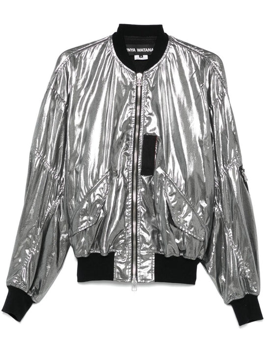 Metallic Effect Bomber Jacket