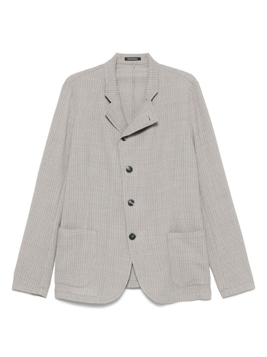 Wool Single-Breasted Blazer Jacket