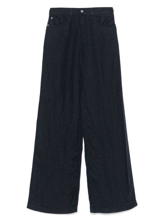 Wide-Leg Linen Trousers