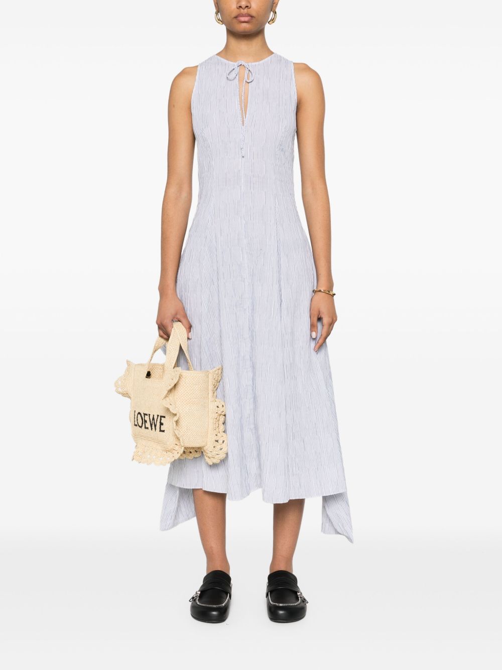 Loewe Cotton Blend Midi Dress - Clear Blue Loewe Cotton Blend Midi Dress - Clear Blue