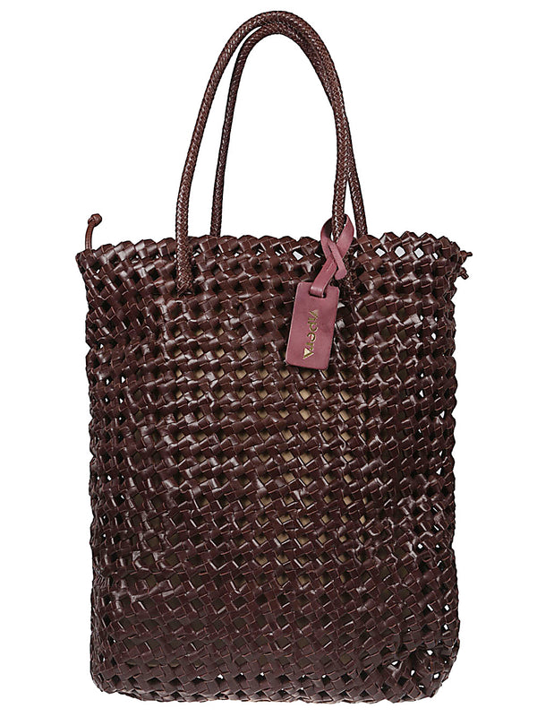 Trim Leather Tote Bag