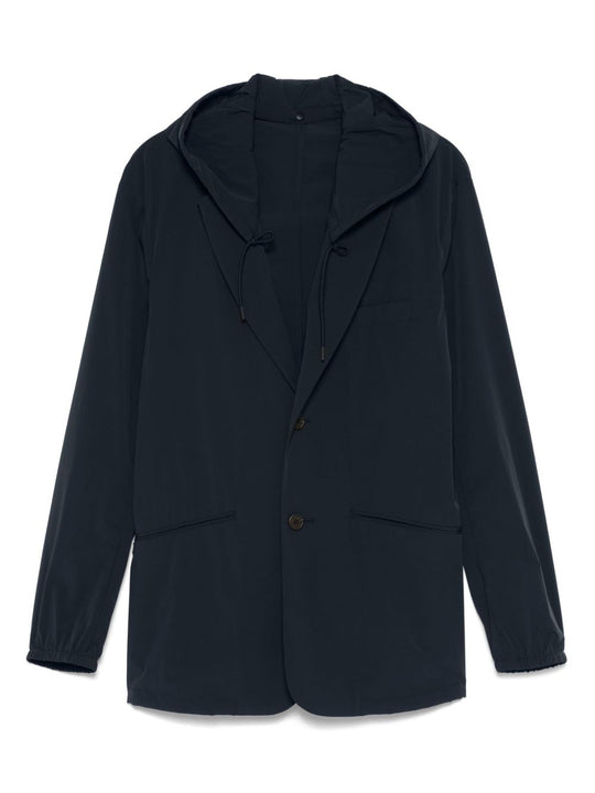 Nylon Hooded Blazer Jacket