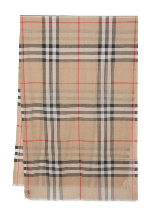 Giant Check Wool And Silk Scarf