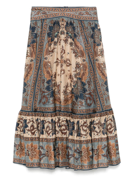 Ascension Printed Silk Skirt