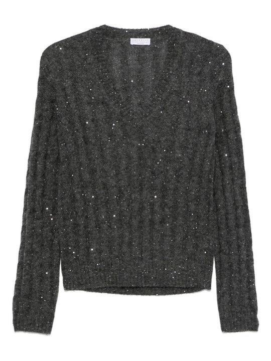 Wool V-Necked Jumper