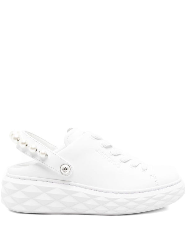 Diamond Maxi Pearl Leather Slippers
