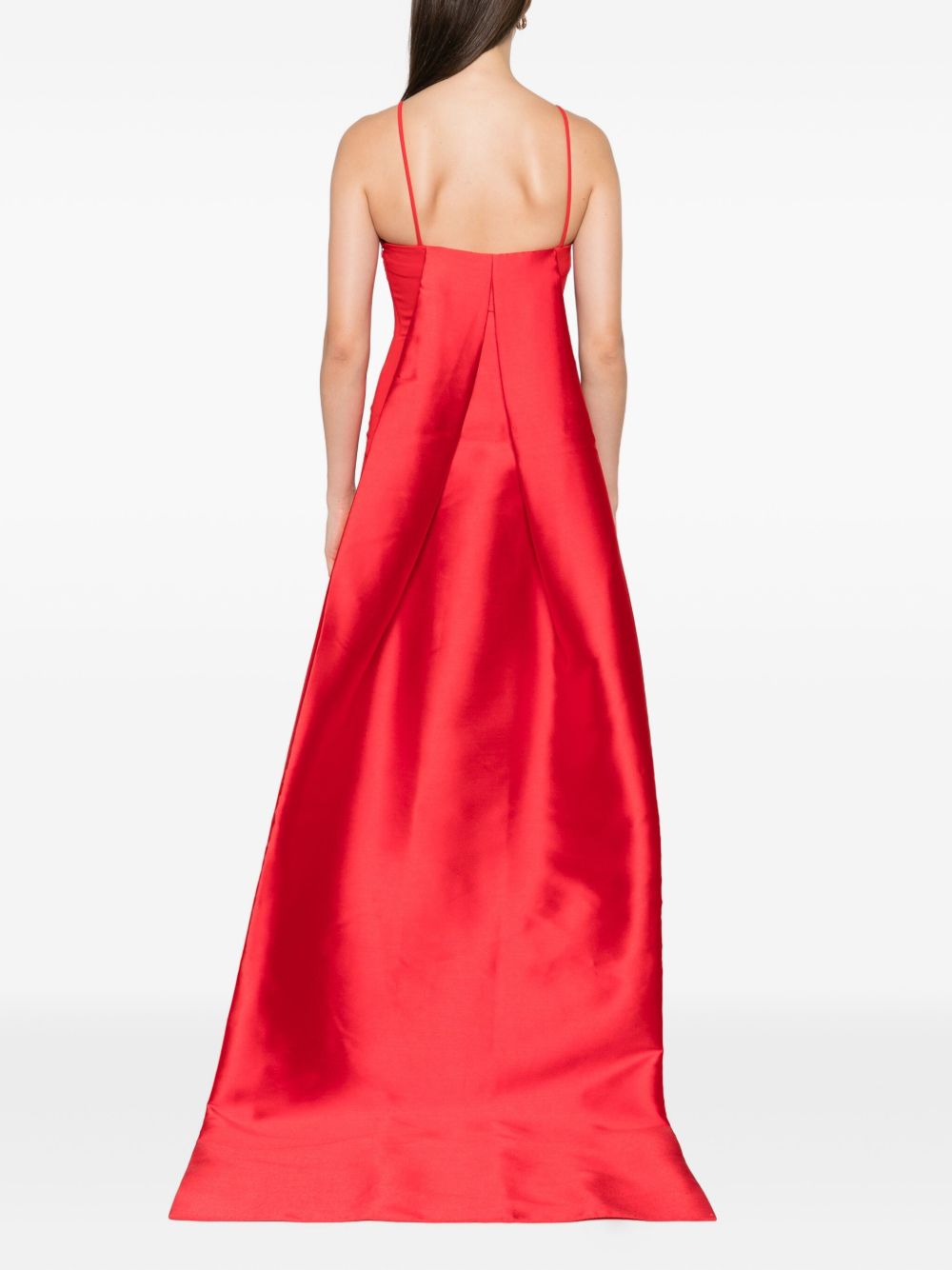 Solace London Women's Halter Neck Maxi Dress with Dramatic Skirt in Red | Size: 8 Solace London Women's Halter Neck Maxi Dress with Dramatic Skirt in Red | Size: 8