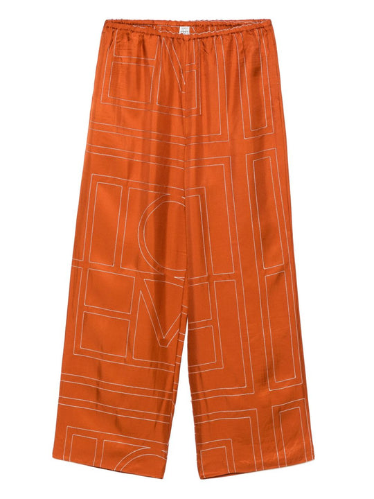 Monogram Silk Pajama Pants