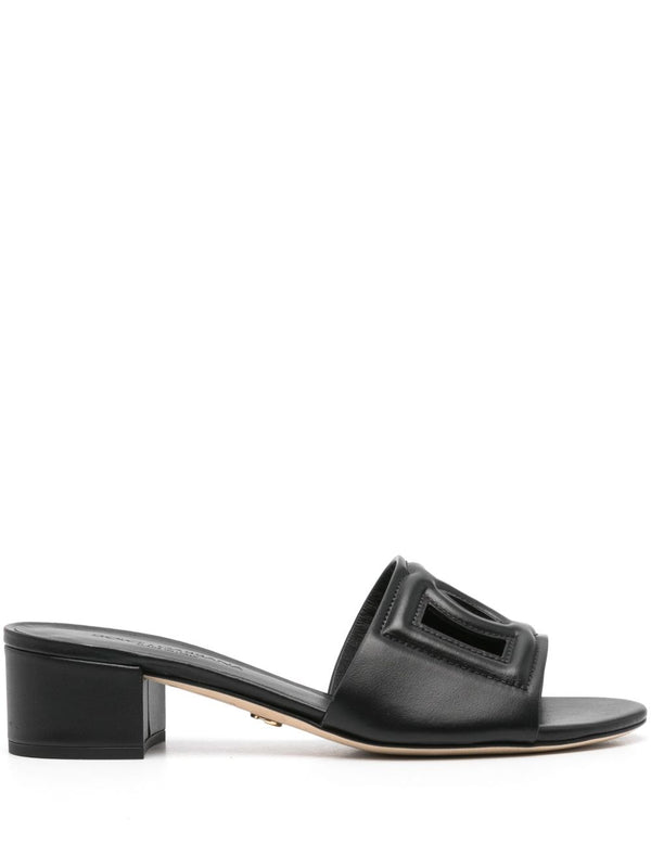 Dg Logo Leather Mules