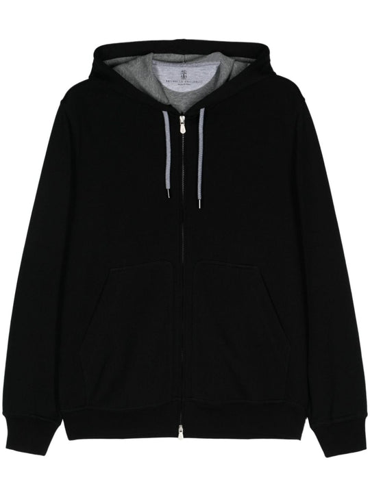 Cotton Blend Zipped Hoodie