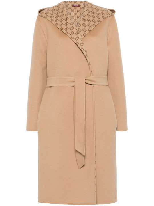 Gg Wool Reversible Coat