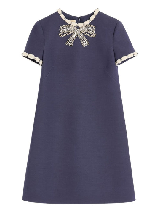 Wool And Silk Embroidered Dress