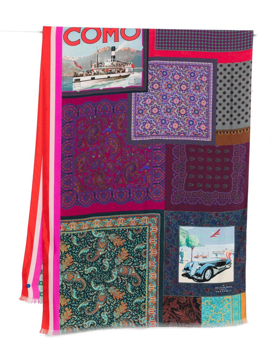 Lago Di Como Silk Printed Scarf