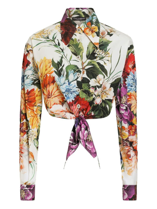 Flower Print Cotton Shirt