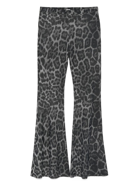 Leopard Print Flared Jeans