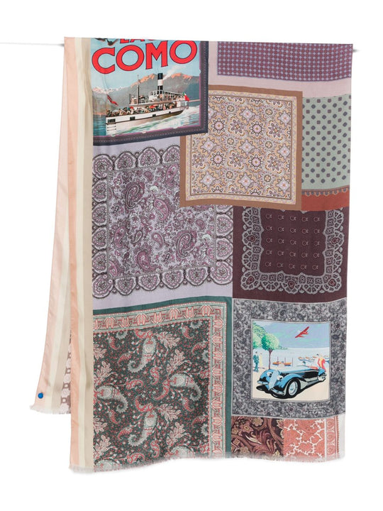 Lago Di Como Silk Printed Scarf