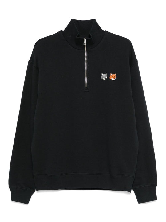 Double Bold Fox Head Cotton Sweatshirt