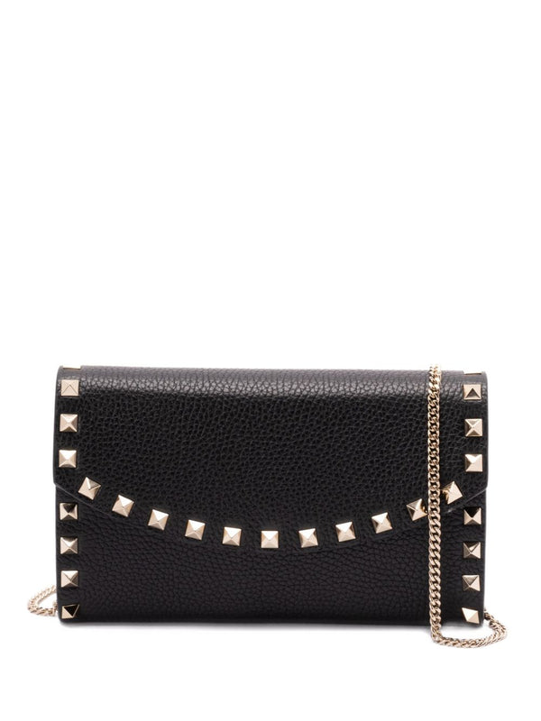 Rockstud Leather Wallet On Chain