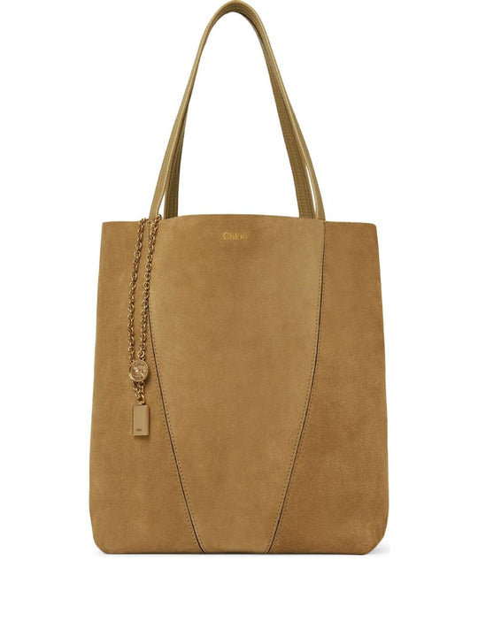Spin Suede Leather Tote Bag