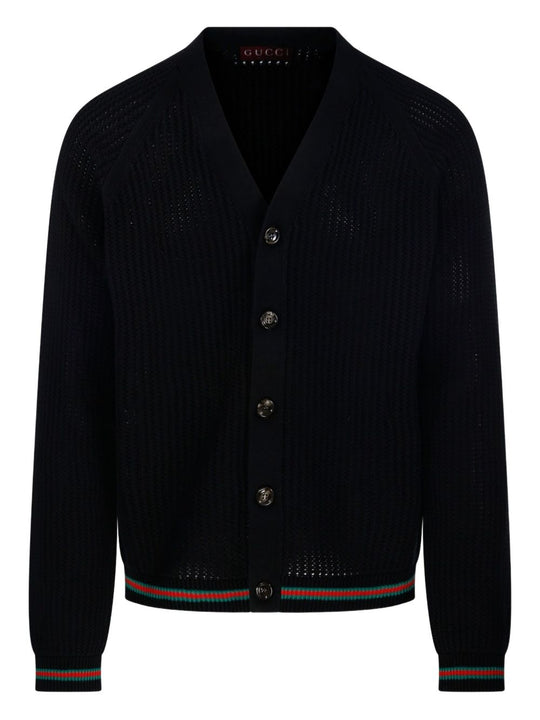 Web Detail Cotton Cardigan