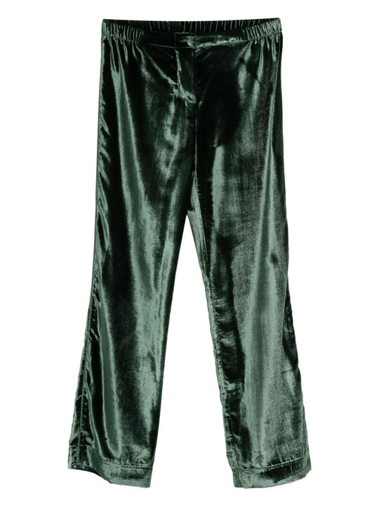 Velvet High-Waisted Trousers