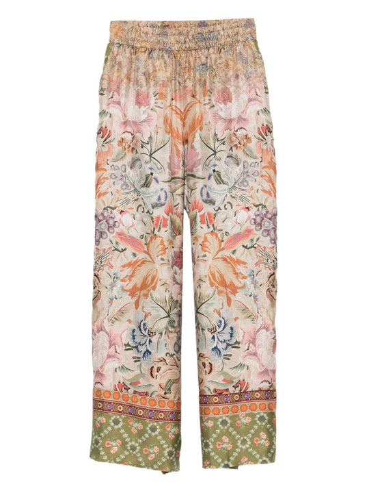 Printed Silk Trousers