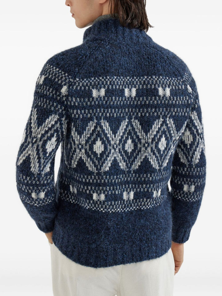 Brunello Cucinelli Sweaters - Blue and green | 9b35fff5a09b6eef8e4d59991b09afe71cfa916f