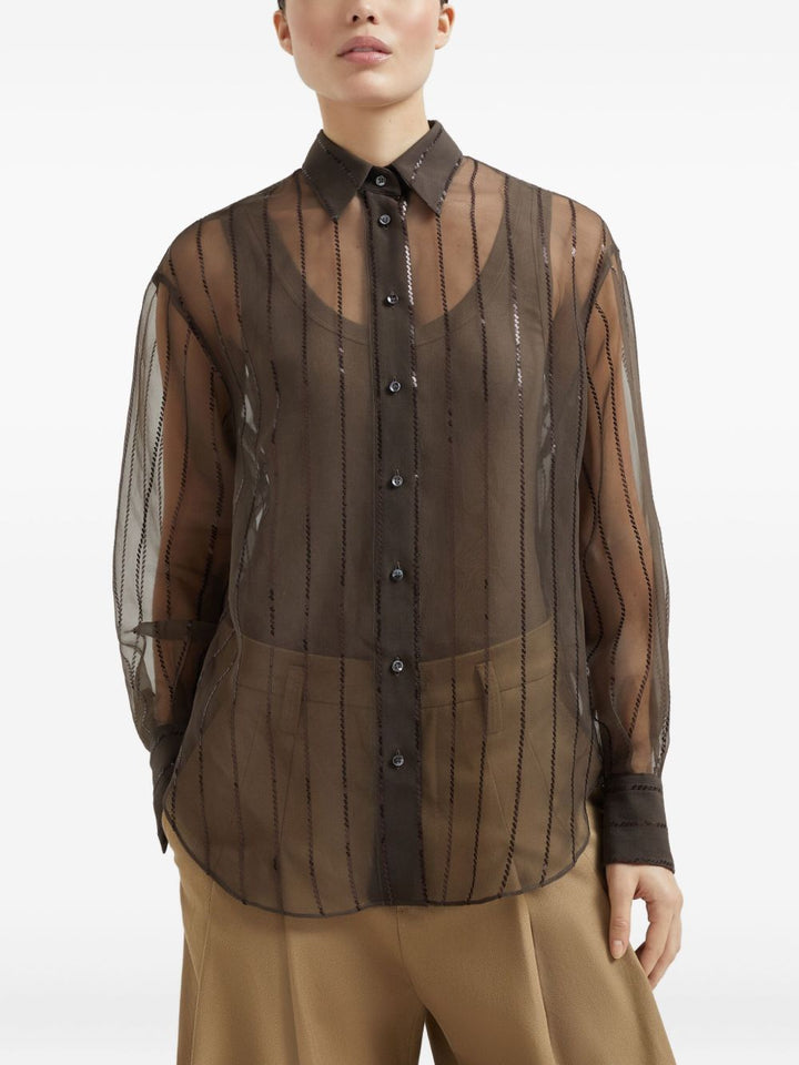 Brunello Cucinelli Shirts - Brown | 05d380fa3d4cd997d3e37576f1c7a6e788bf2137