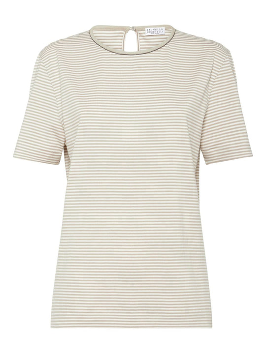 Cotton Jersey T-Shirt With Shiny Details