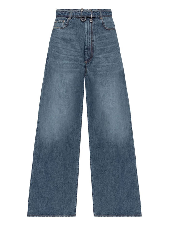Wide-Leg Cotton Denim Jeans