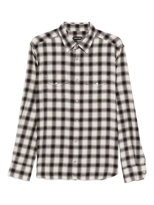 Cotton Blend Checked Shirt
