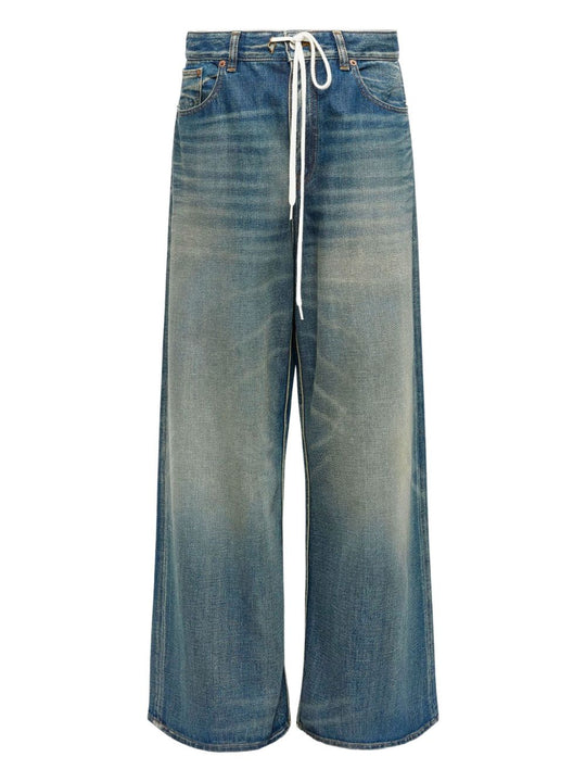 Wide-Leg Denim Cotton Jeans