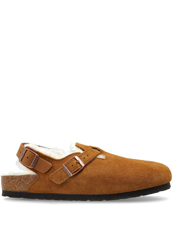 Tokio Shearling Suede Slippers
