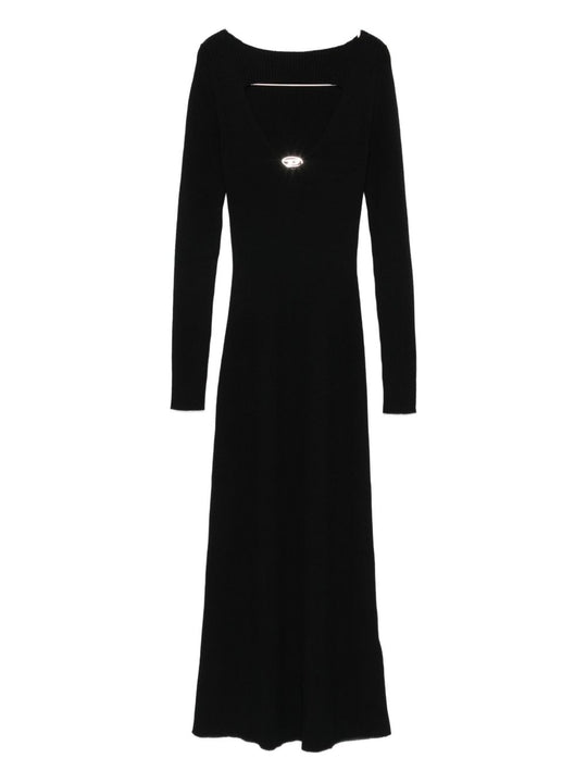Wool Cut-Out Long Dress