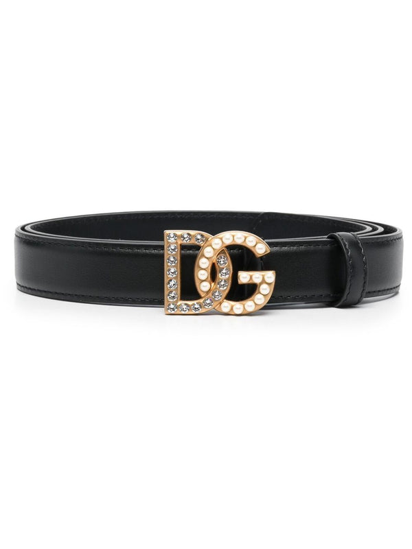 Dg Logo Leather Belt