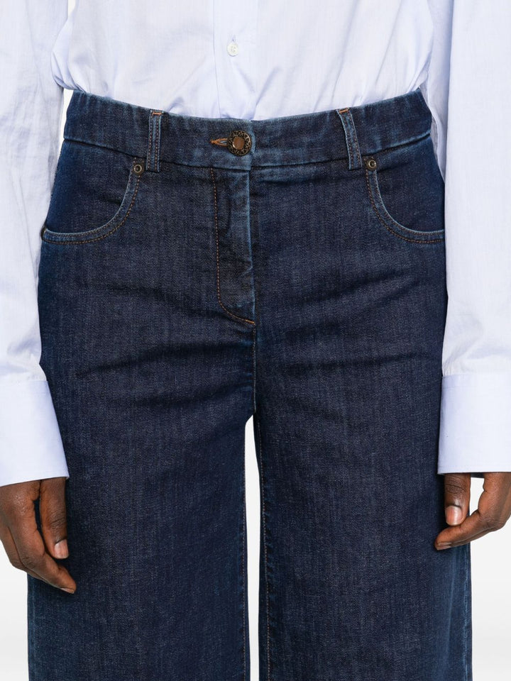 Via Masini 80 Trousers - Blue and green | fe55220a900779a6d039a296da5b0986dd7b9398