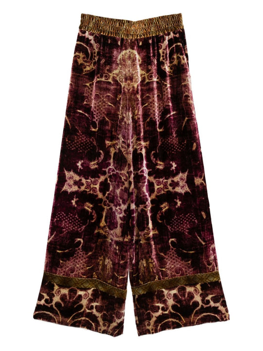Velvet Wide-Leg Trousers