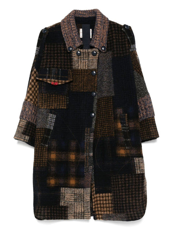 Patchwork Wool Coat