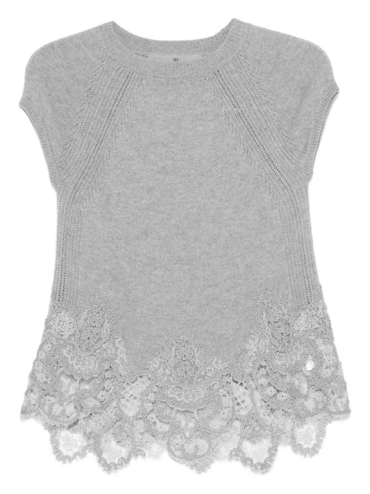 Lace Cashmere Top