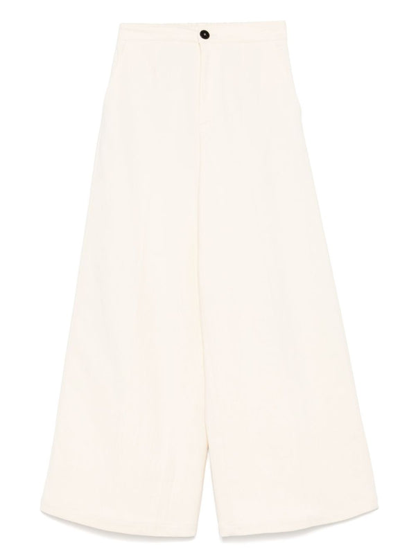 Cotton High-Waisted Trousers
