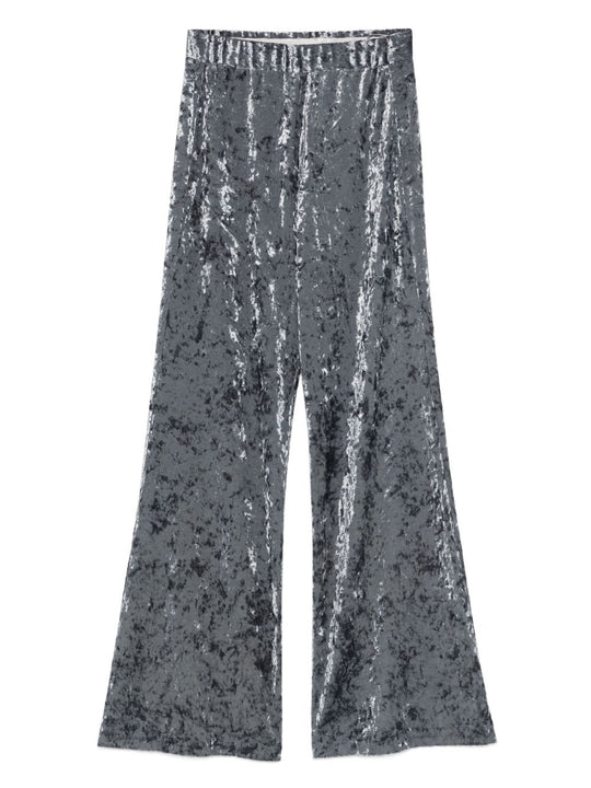 Velvet High-Waisted Trousers